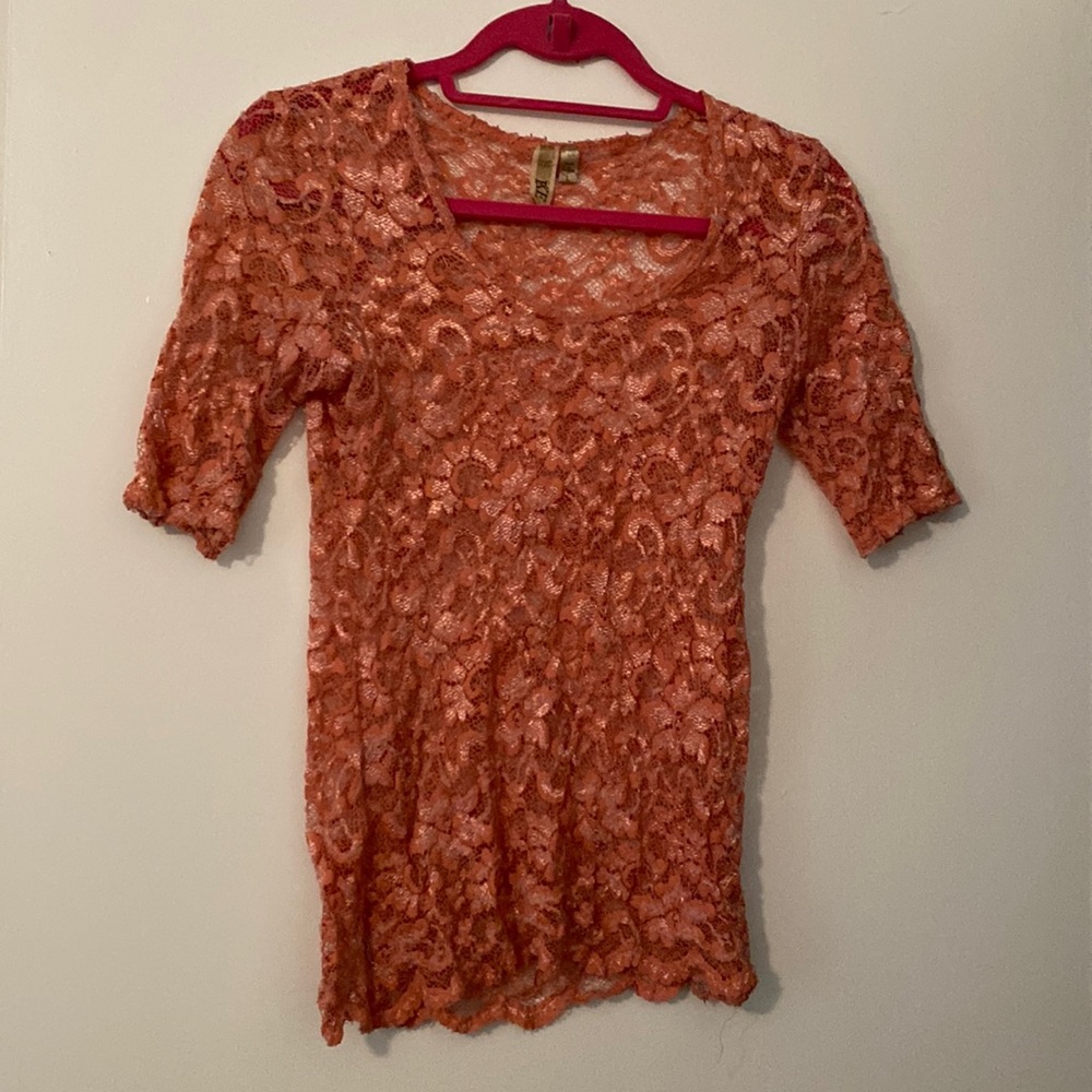 Coral lacy top